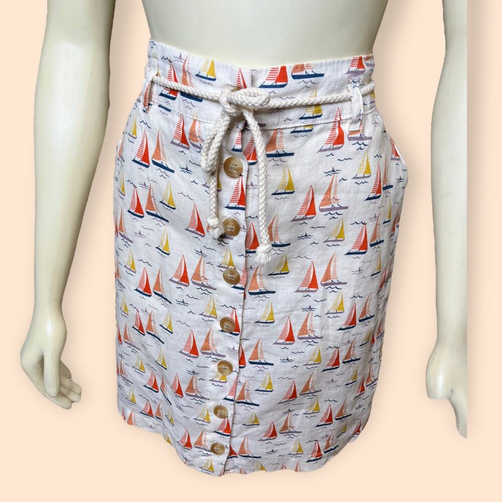 Cynthia Rowley Sailboat Linen Skirt